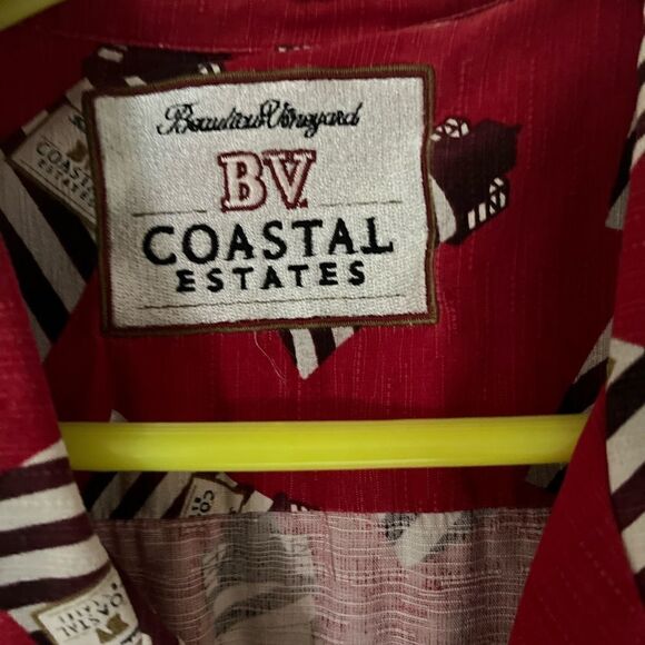 Coastal Estates Men’s Hawaiian 100% Silk Short Sleeve Button Up Size XL - Picture 3 of 4